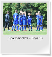 Spielberichte - Boys 13